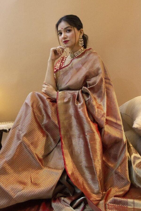 Handcrafted Pure Katan Silk Banarasi Saree