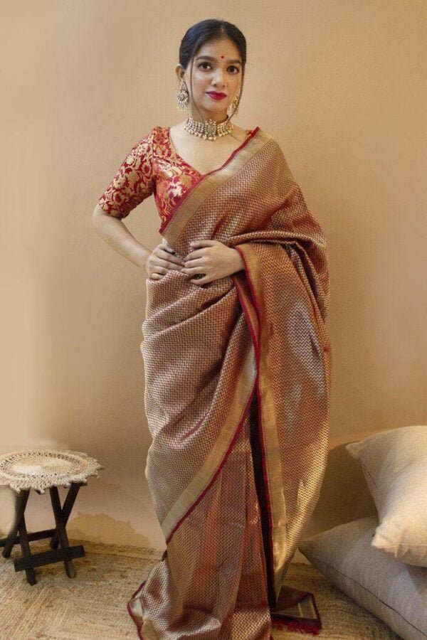 Handcrafted Pure Katan Silk Banarasi Saree