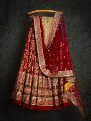 Lehenga : Wedding Wear Embroidery Work Lehenga