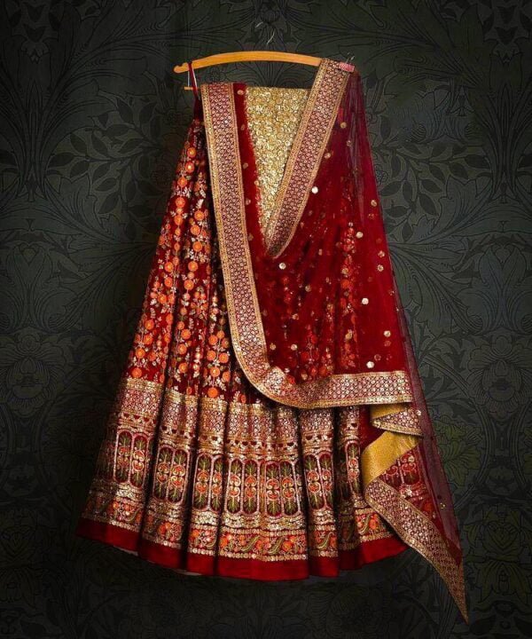 Lehenga : Wedding Wear Embroidery Work Lehenga