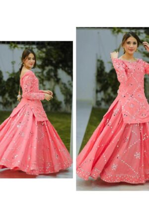 Georgette With Havvy Embroidery Work With Riyal Miral Hand Work With Sleeve - Image 2