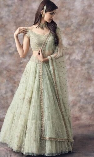 bridal lehenga collection's.. soft net with can-can😍 | Shopee Malaysia