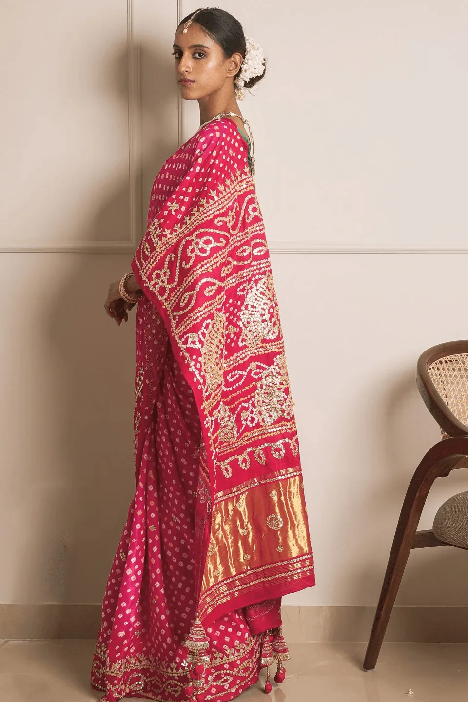 Gajji Silk Bandhani Saree