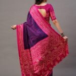 Purple & Pink Bandhani Saree