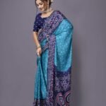 Blue Bandhani Saree