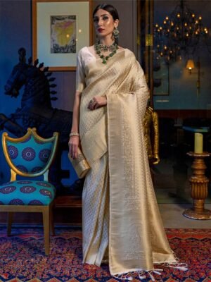 Golden Kanjivaram Saree