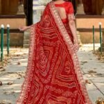 Red Bandhani saree