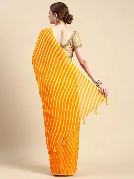 Leheriya Chiffon Saree