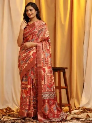 Ethnic Motifs Printed Zari Art Silk Banarasi Saree