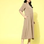 Crepe A-Line Midi Dress