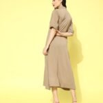 Crepe A-Line Midi Dress