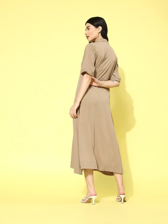 Crepe A-Line Midi Dress