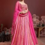 Embroidered Semi-Stitched Lehenga & Unstitched Blouse With Dupatta