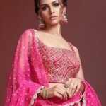 Embroidered Semi-Stitched Lehenga & Unstitched Blouse With Dupatta