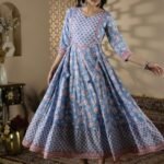 Floral Cotton Anarkali Kurta Set