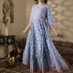 Floral Cotton Anarkali Kurta Set