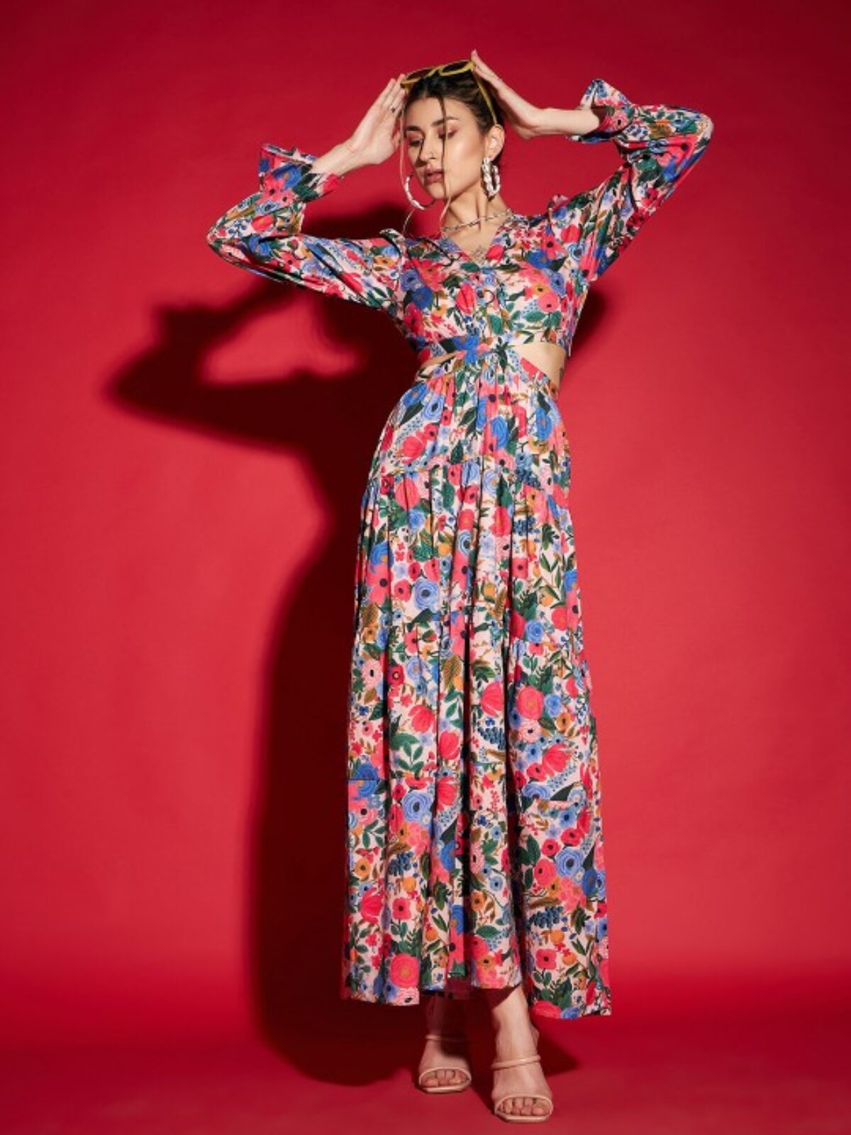Floral Print Dresses Under 500 Myntra Buy Floral Crepe Maxi Dress