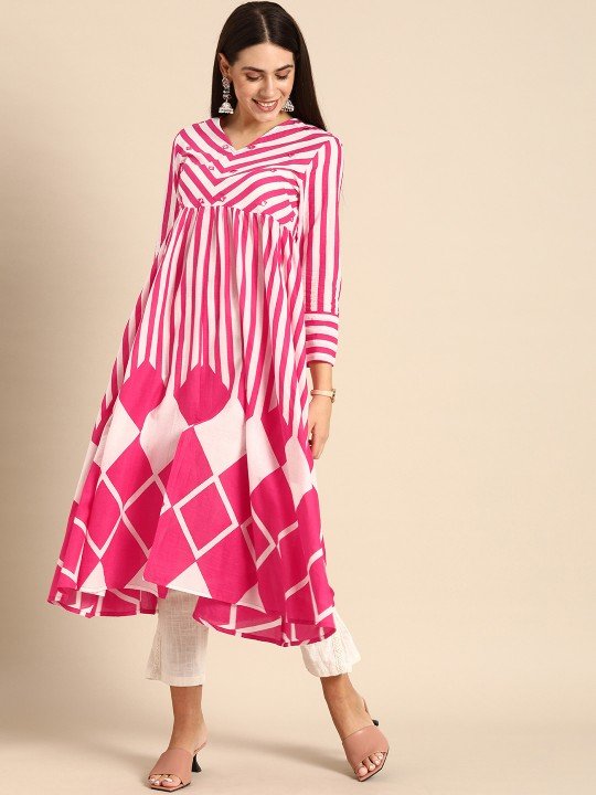 Geometric Print Cotton Kurti