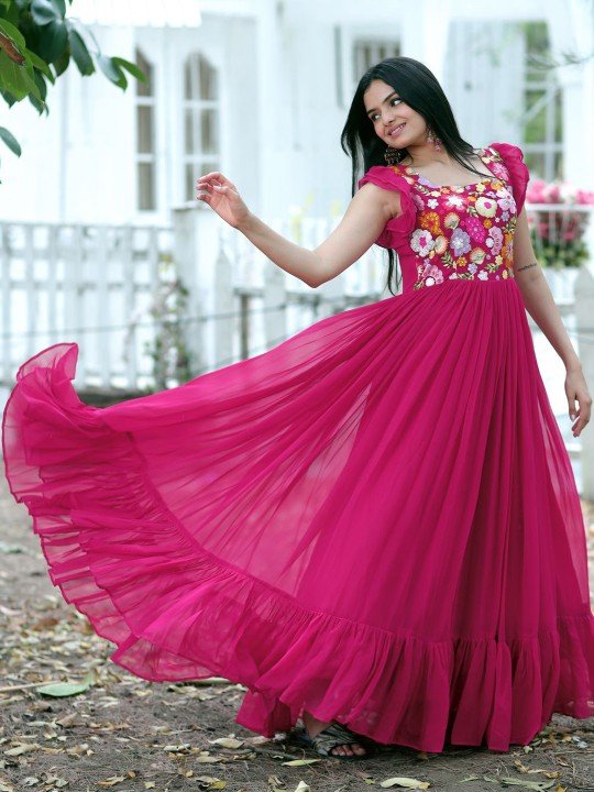 Pink Maxi Ethnic Dresses Online for Women