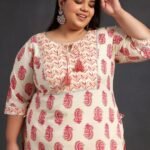 Plus Size Printed Cotton Kurta-3