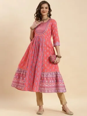 Pure Cotton Anarkali Kurta Under 1000