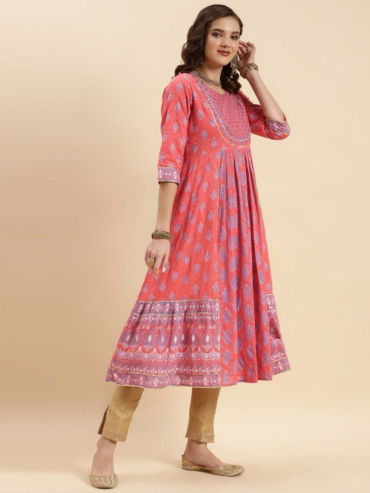 Pure Cotton Anarkali Kurta Under 1000