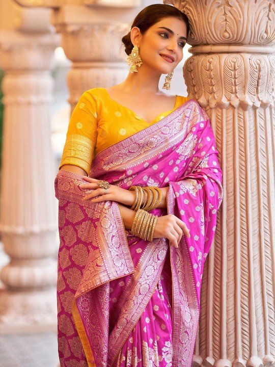 Ethnic Motif Zari Woven Pure Silk Kanjivaram Saree