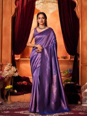 Purple Color Pure Silk Kanjeevaram Saree