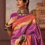 Purple Silk Banarasi Saree