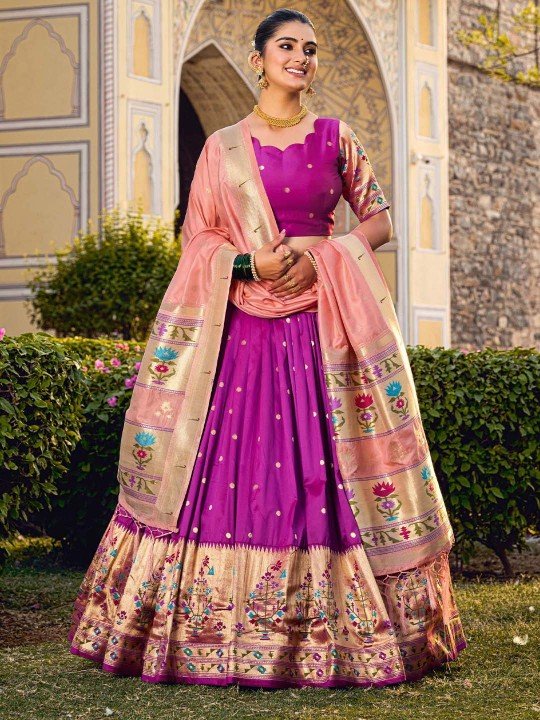 Buy Unique Purple Silk Lehenga Choli Online