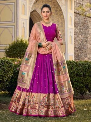 Buy Unique Purple Silk Lehenga Choli Online