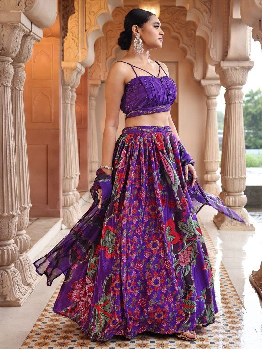 Ready to Wear Purple Lehenga Online