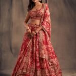 Red Shibori Lehenga choli for wedding-2