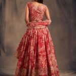 Red Shibori Lehenga choli for wedding-3