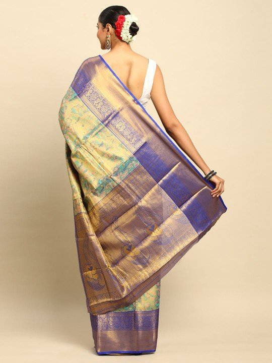 Woven Design Zari Art Silk Kanjivaram Saree