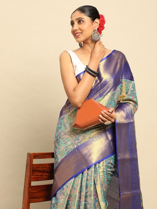 Woven Design Zari Art Silk Kanjivaram Saree