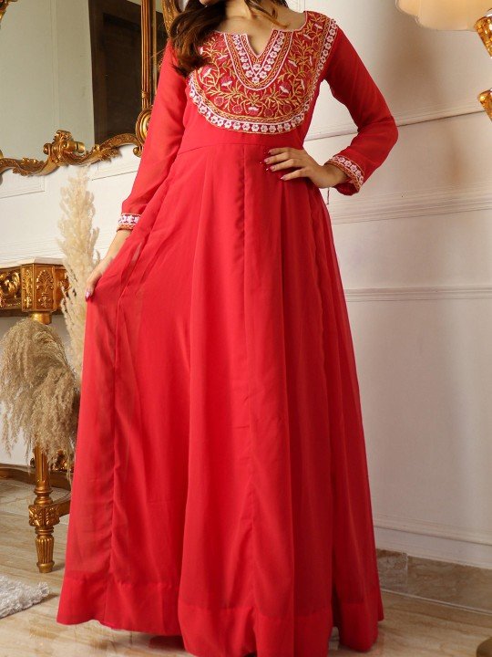 Stunning Red Color Designer Gown for Wedding look