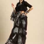 black chiffon georgette saree