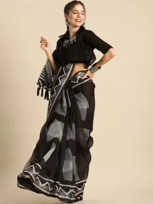 Black Chiffon Saree