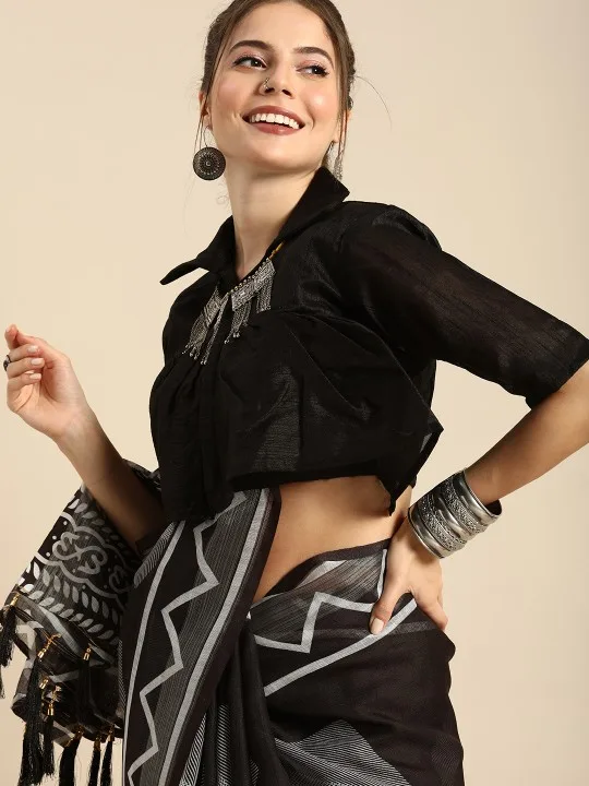 Black Chiffon Saree