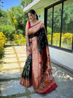 Black Paithani Saree