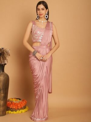 Bridal Ready to Wear Saree  With Stitched Blouse