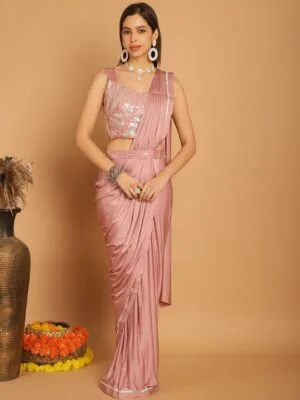 Bridal Ready to Wear Saree  With Stitched Blouse