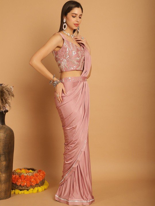 Bridal Ready to Wear Saree  With Stitched Blouse