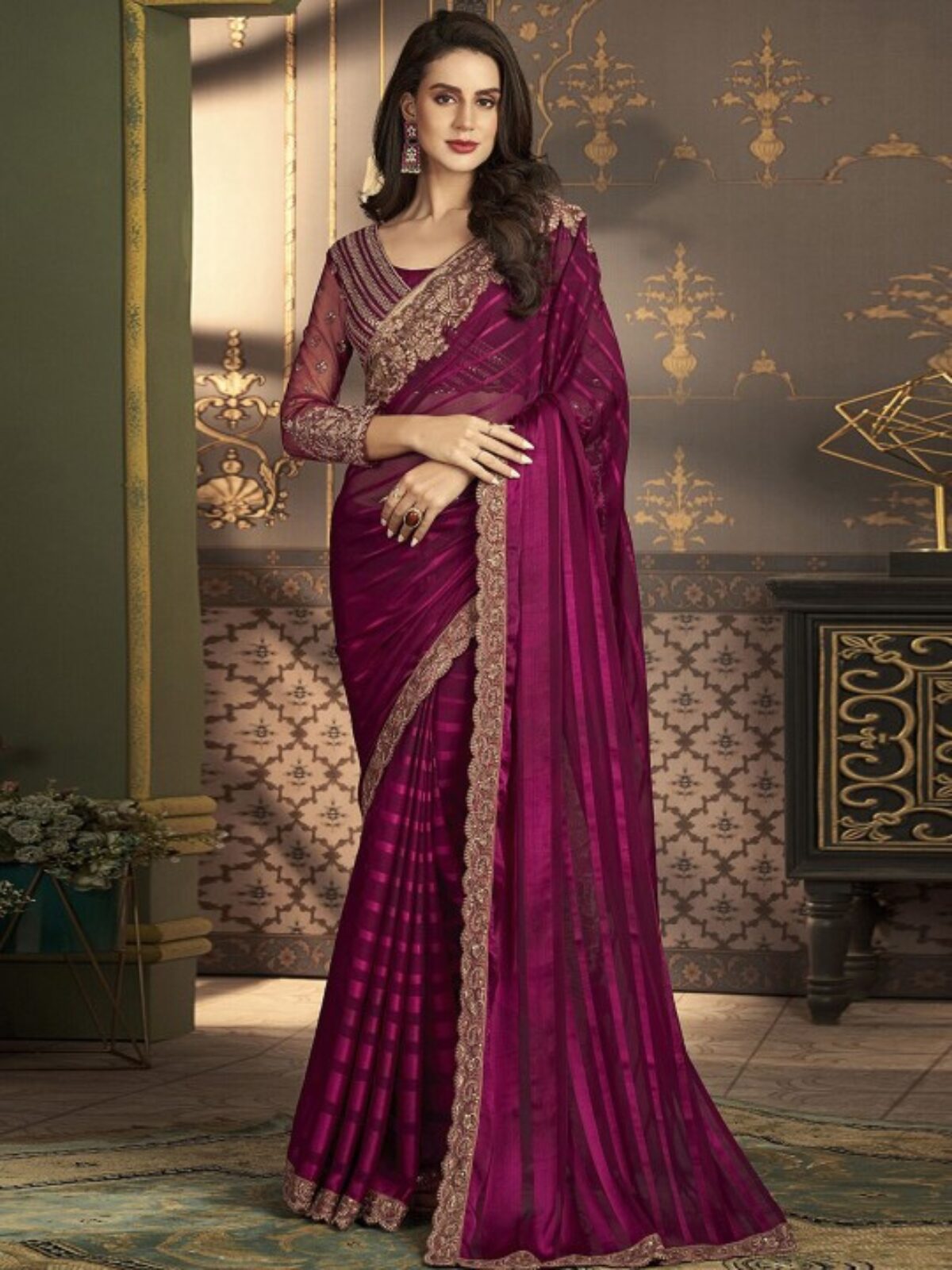 Buy Chiffon Saree for Wedding at online shopping in India