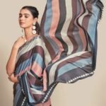 floral chiffon saree