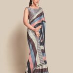 floral chiffon saree