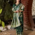 green kanjivaram saree