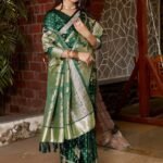 green kanjivaram saree