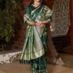 green kanjivaram saree